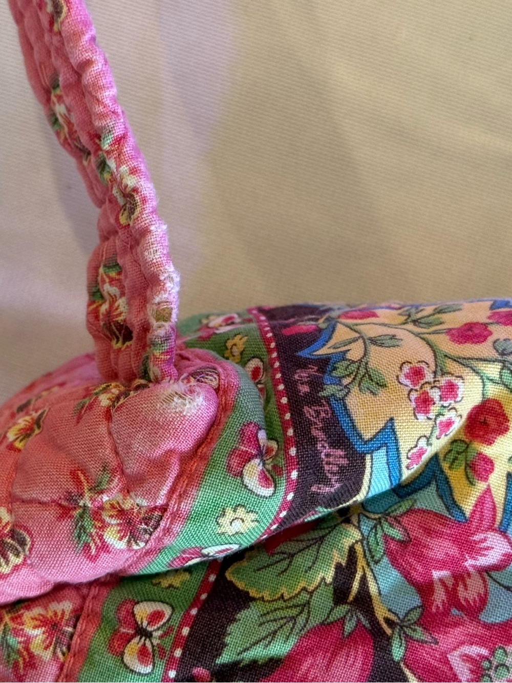 Rare Retired Vera Bradley Pink Pansy Mimi Backpack USA Made Quilted Drawstring - Picture 7 of 7